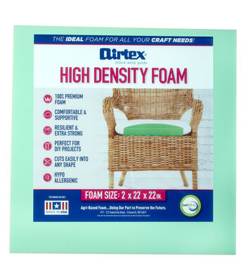 Set of 4 IZO Home Goods Upholstery Foam 2 inch X 20 X 20 Foam Replacement Seat Cushion Foam